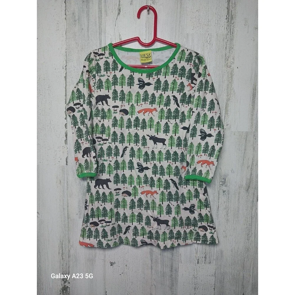 Duns Sweden 100% GOTS Certified Organic Cotton Long Sleeve Dress 110 Kids...